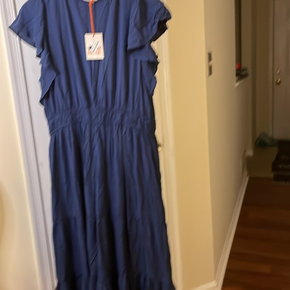 Knox Rose Academy Blue Flutter Sleeves Dress NWT 1X - Picture 5 of 5